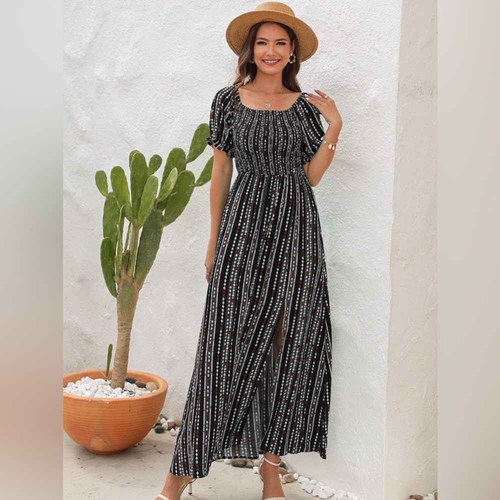 Capturing Time Short Sleeve Maxi Dresses Summer